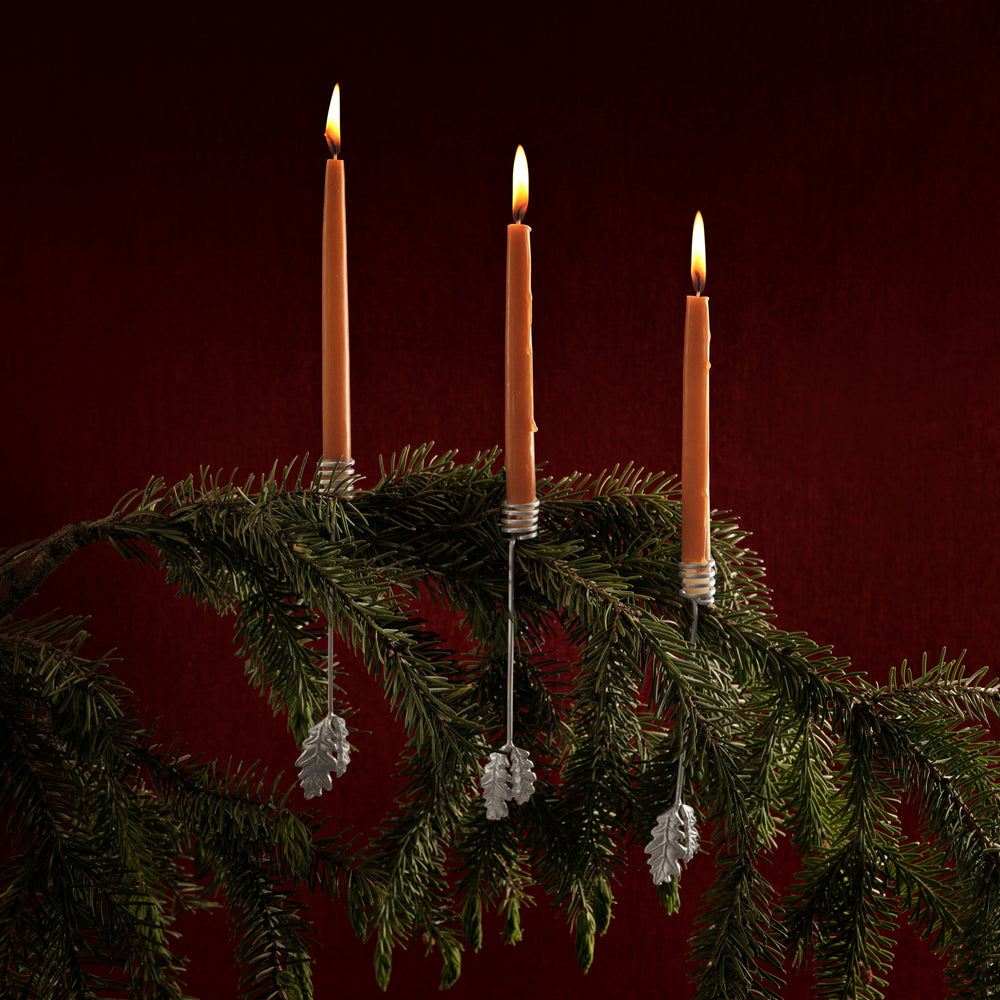 Oak Leaf Christmas Tree Candle Holder (Set of 4)