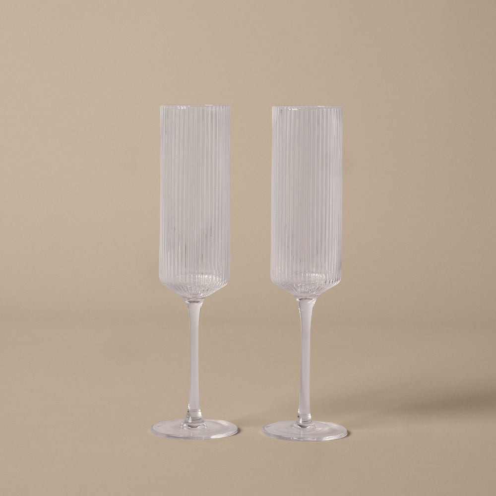 Ripple Champagne Flutes (Set of 2)