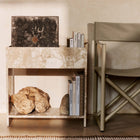 Stone Outdoor Plant Box with Shelf