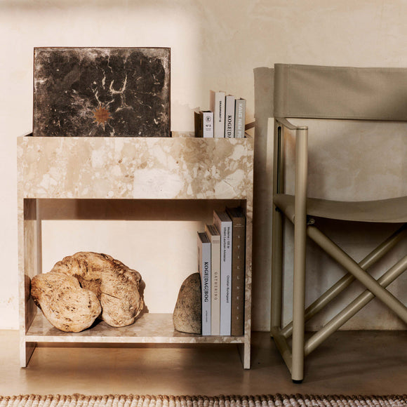 Stone Outdoor Plant Box with Shelf