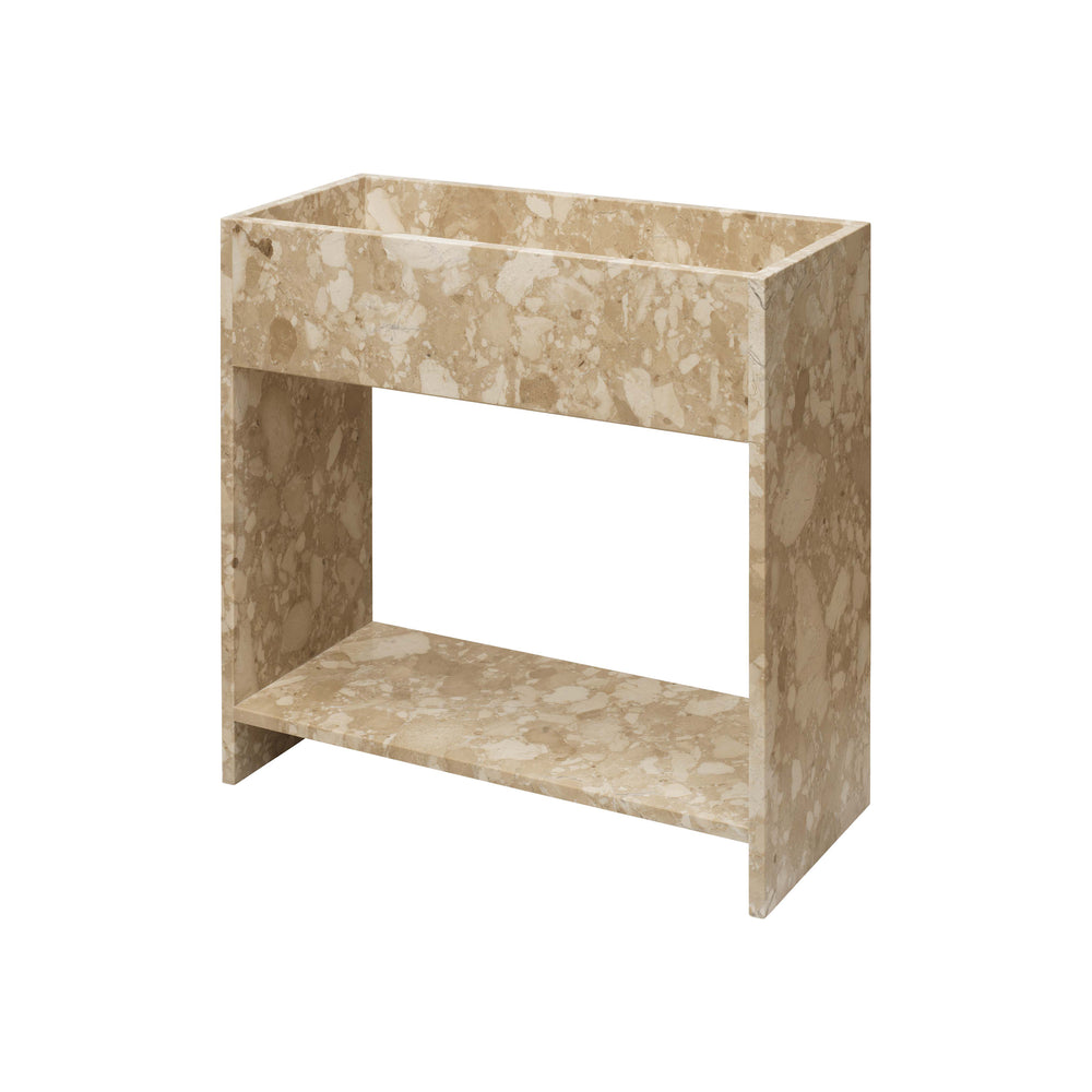 Stone Outdoor Plant Box with Shelf