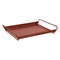 Alto Metal Tray with Open Handles  option Red Ochre (Textured)