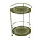 Guinguette Double Top Perforated Side Table  option Pesto (Textured)