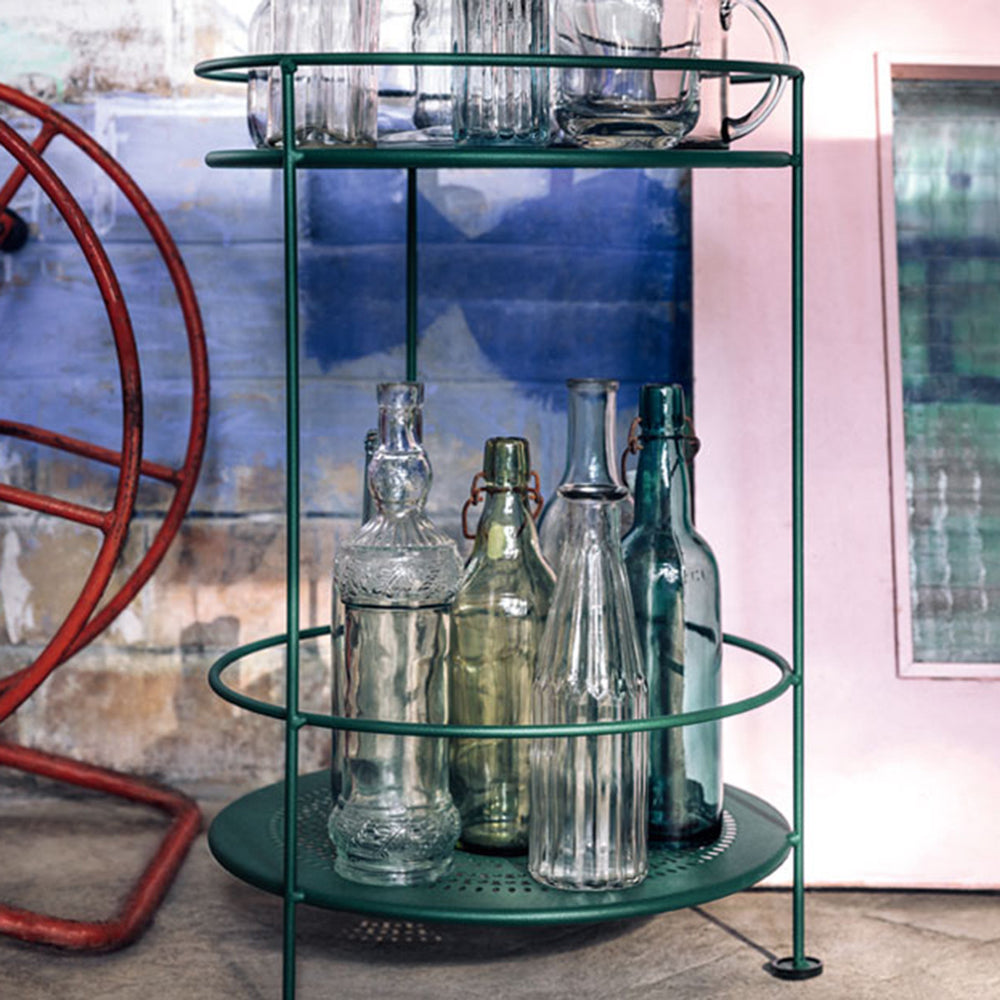 Guinguette Double Top Perforated Outdoor Side Table