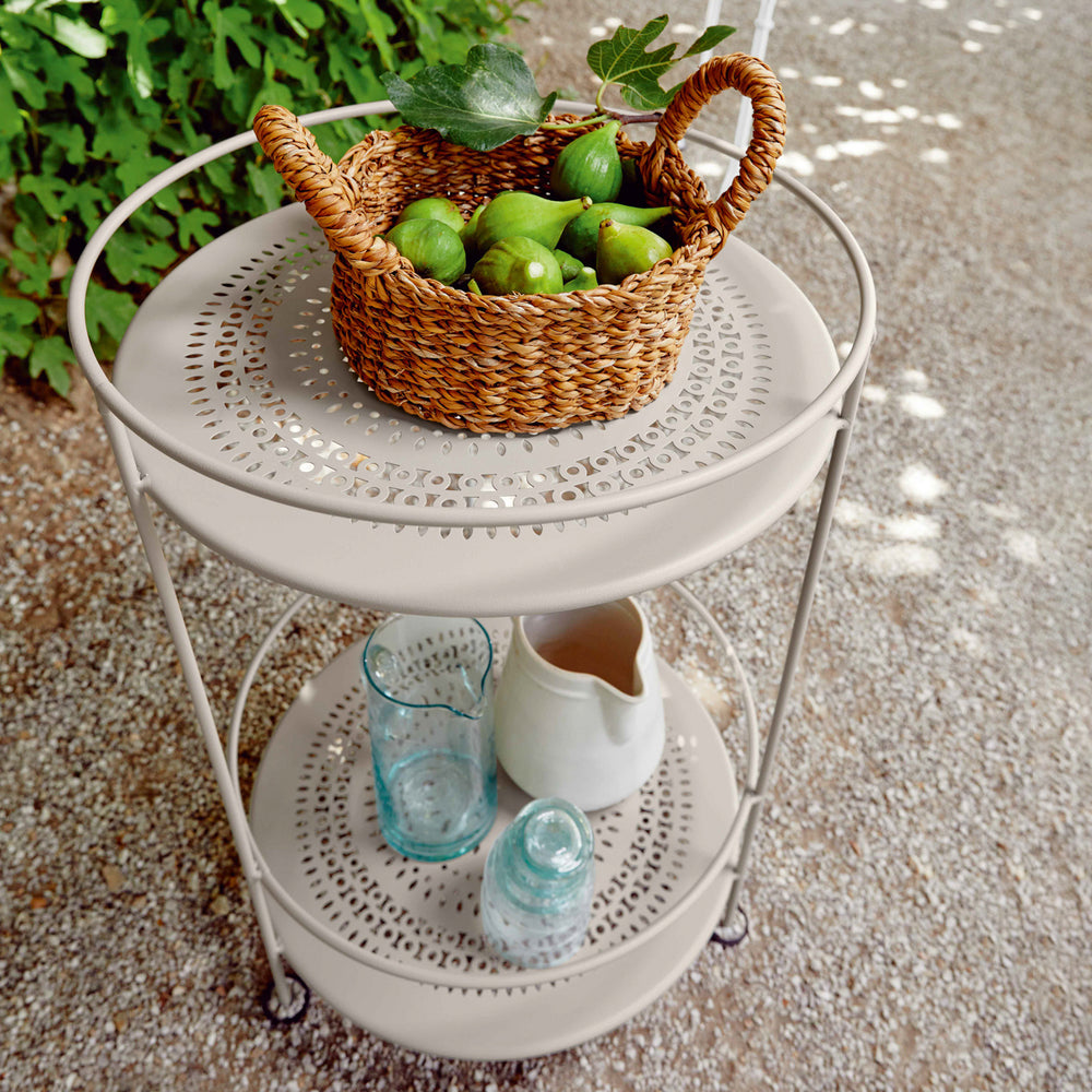 Guinguette Double Top Perforated Outdoor Side Table