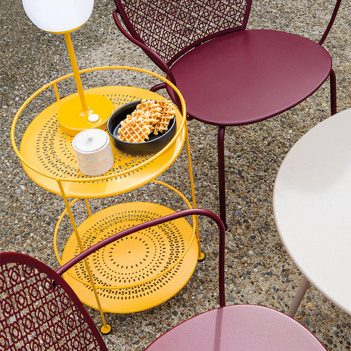 Guinguette Double Top Perforated Outdoor Side Table