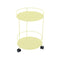 Guinguette Side Table with Wheels  option Frosted Lemon (Textured)