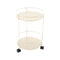 Guinguette Outdoor Side Table with Wheels  option Latte Beige (Textured)