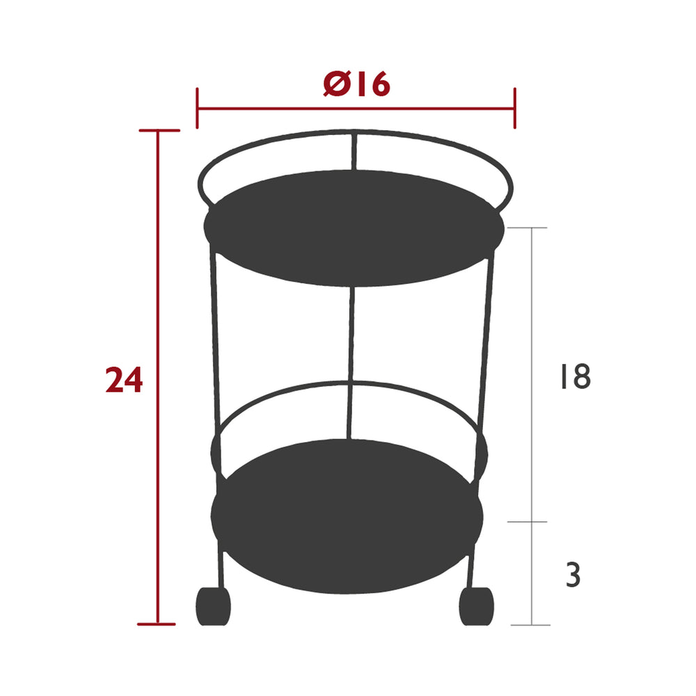 Guinguette Outdoor Side Table with Wheels