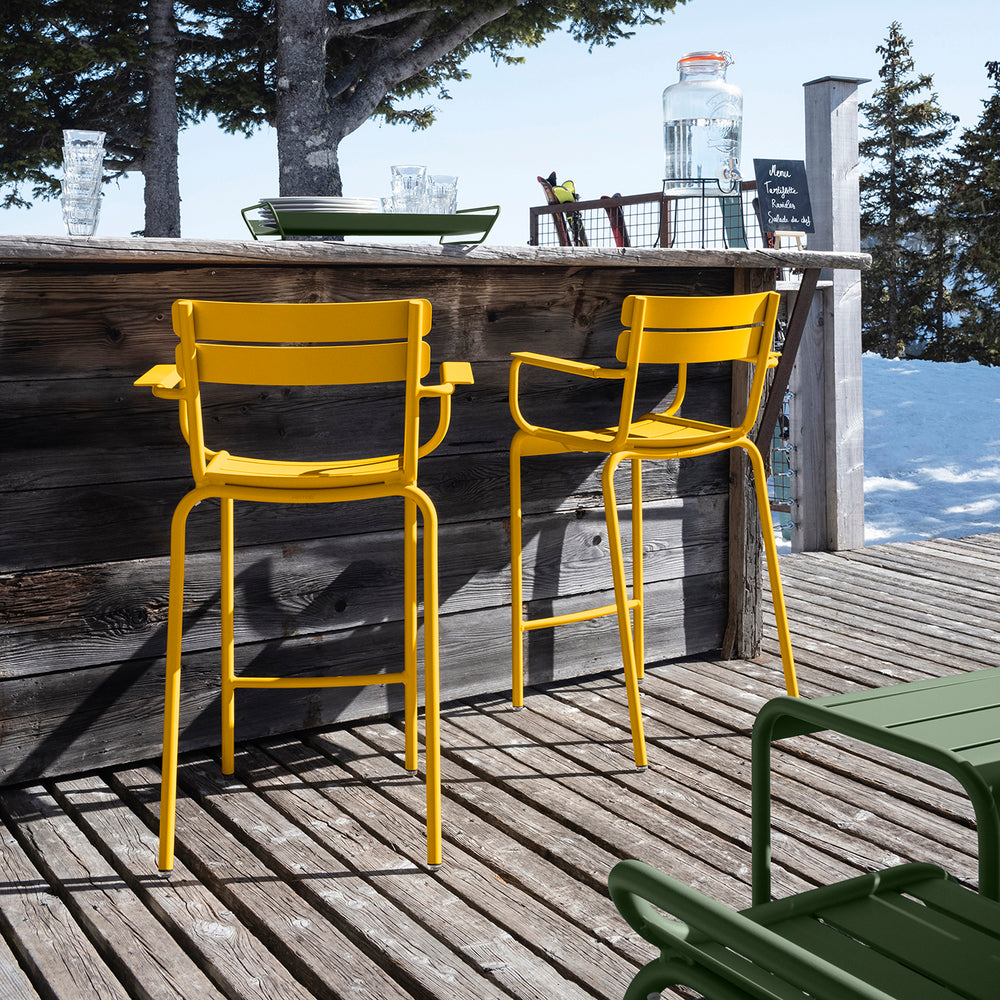 Luxembourg Outdoor Stool with Arms (Set of 2)