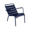 Luxembourg Low STEEL Armchair (Set of 2)  option Deep Blue (Textured)