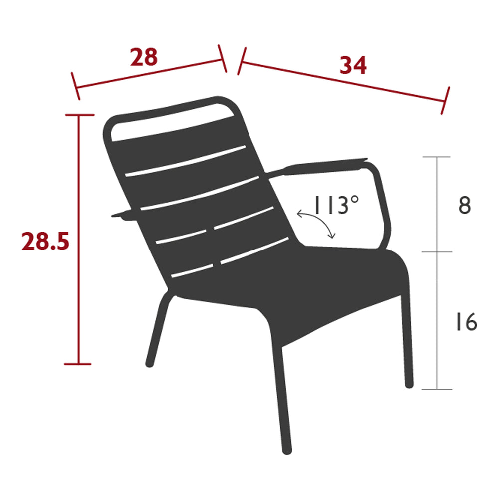 Luxembourg Low STEEL Armchair (Set of 2)