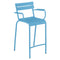 Luxembourg Outdoor Stool with Arms (Set of 2)  option Maya Blue