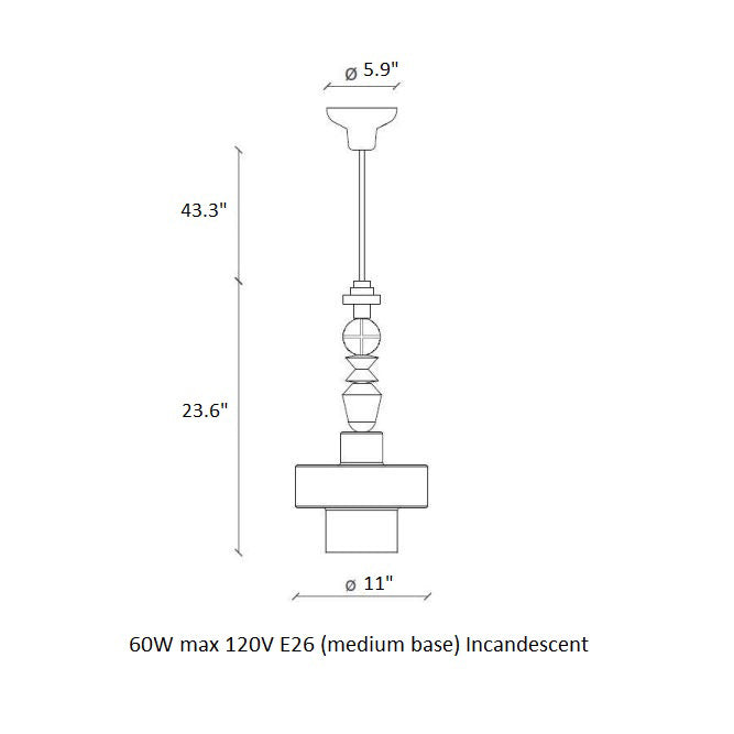 Deco Lariat Cylindrical Pendant Light