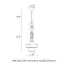 Deco Lariat Cylindrical Pendant Light