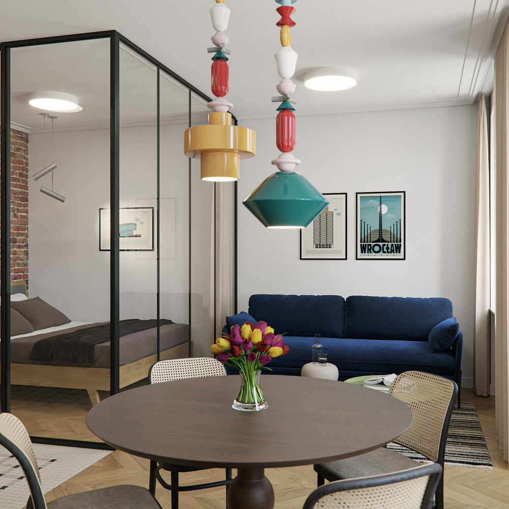 Deco Lariat Cylindrical Pendant Light