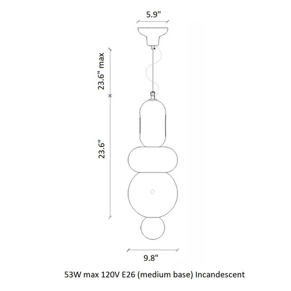 Deco Bumbum 3-Element Vertical Pendant Light