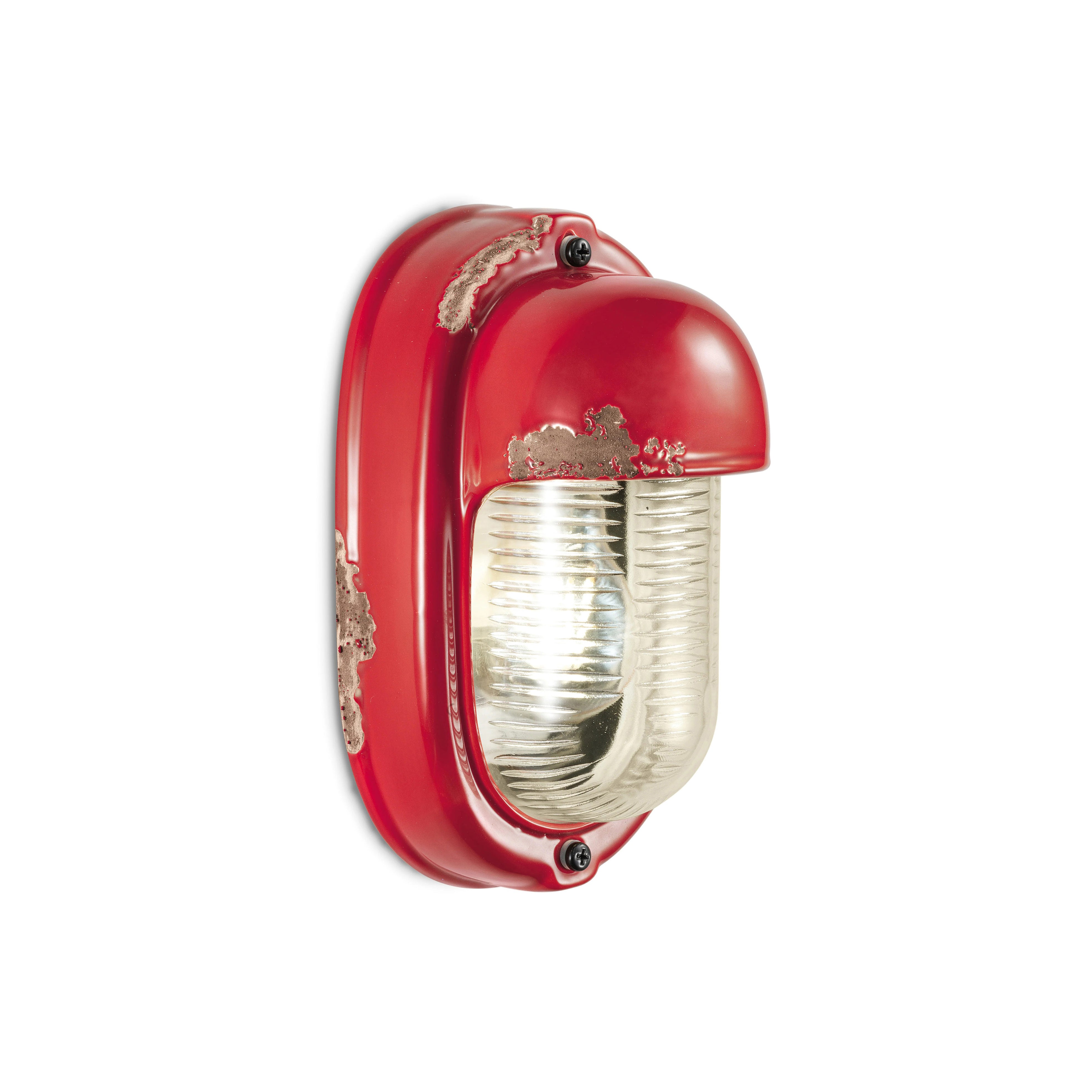 Ferroluce Retro Vintage Bulkhead Vertical Wall Light in White