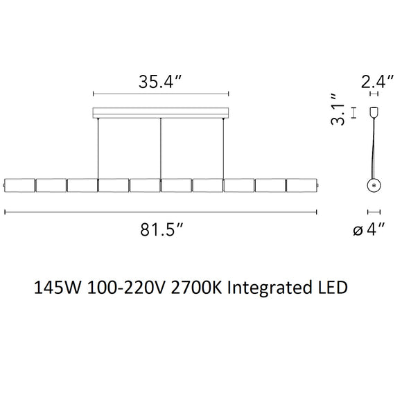Luce Orizzontale Pendant Light