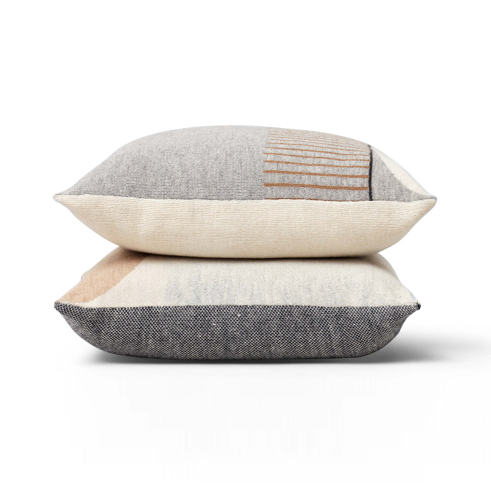 Aymara Grey and Brown Stripe Throw Pillow