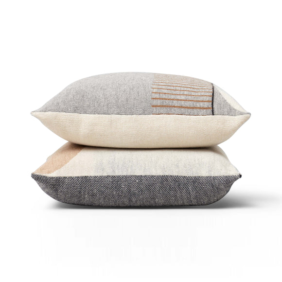 Aymara Grey and Brown Stripe Throw Pillow