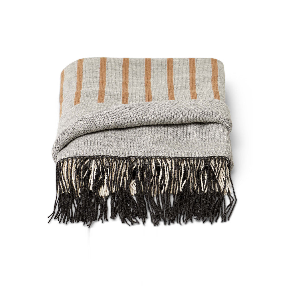 Aymara Grey/Brown Stripe Throw Blanket
