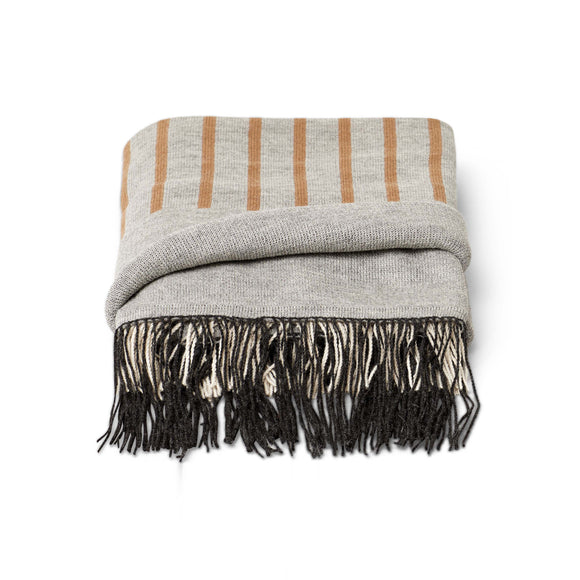 Aymara Grey/Brown Stripe Throw Blanket