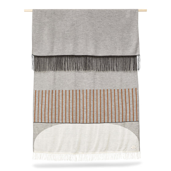 Aymara Grey/Brown Stripe Throw Blanket