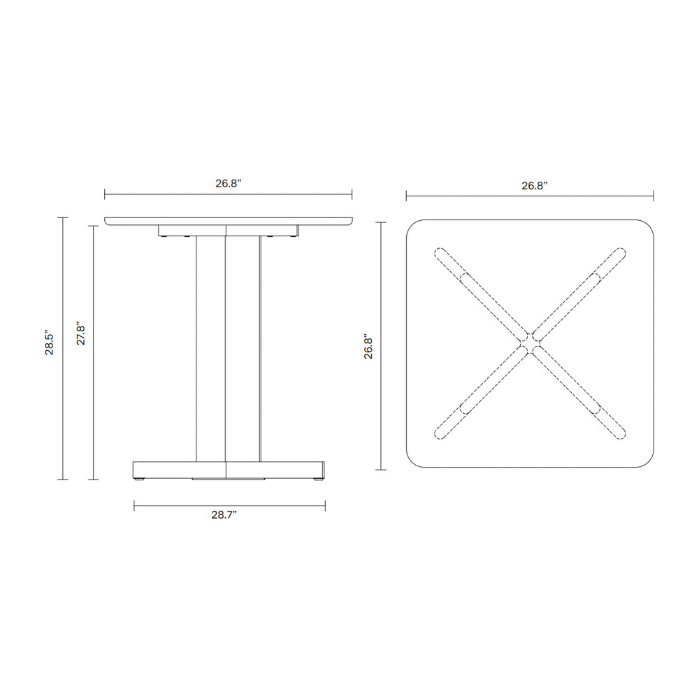 Trefoil Square Table