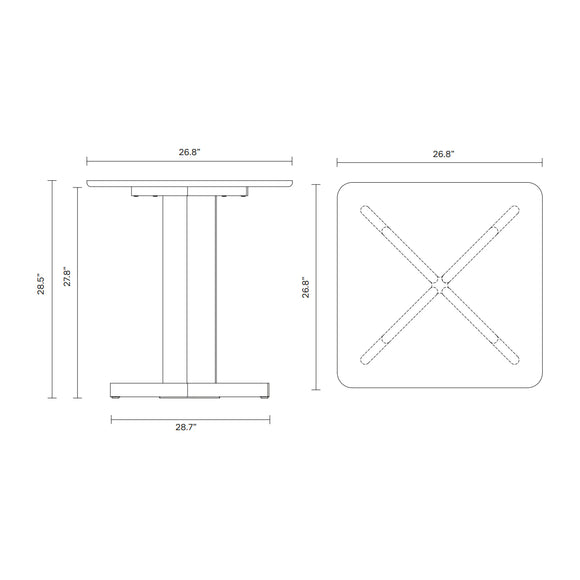 Trefoil Square Table