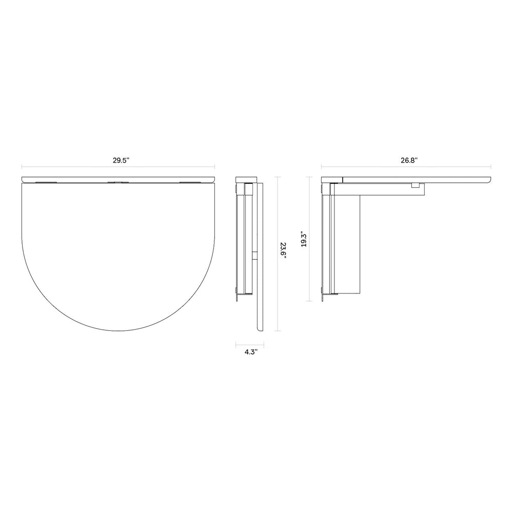 Trefoil Folding Wall Table