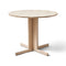 Trefoil Round Dining Table with 4 Legs  option White Oak