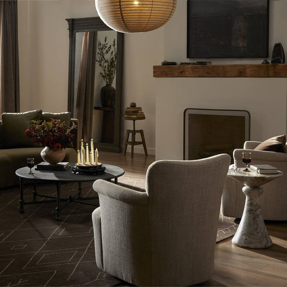 Amber Lewis x Four Hands Arden Camellia Swivel Chair