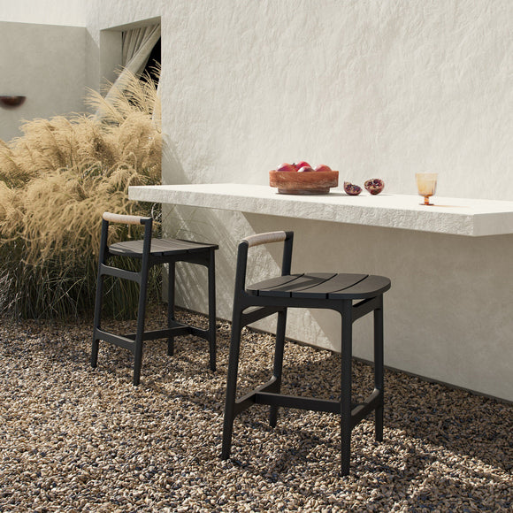 Baden Outdoor Bar and Counter Stool with Metal Base