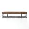 Beaumont Bench  option Dakota Warm Taupe Leather / Light Gunmetal