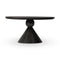 Bibianna Dining Table  option Worn Black Parawood / Black Marble