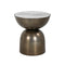 Corbett End Table  option Aged Bronze / Creamy Taupe Marble
