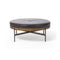 Edwyn Ottoman  option Sonoma Black Leather / Sable Beech