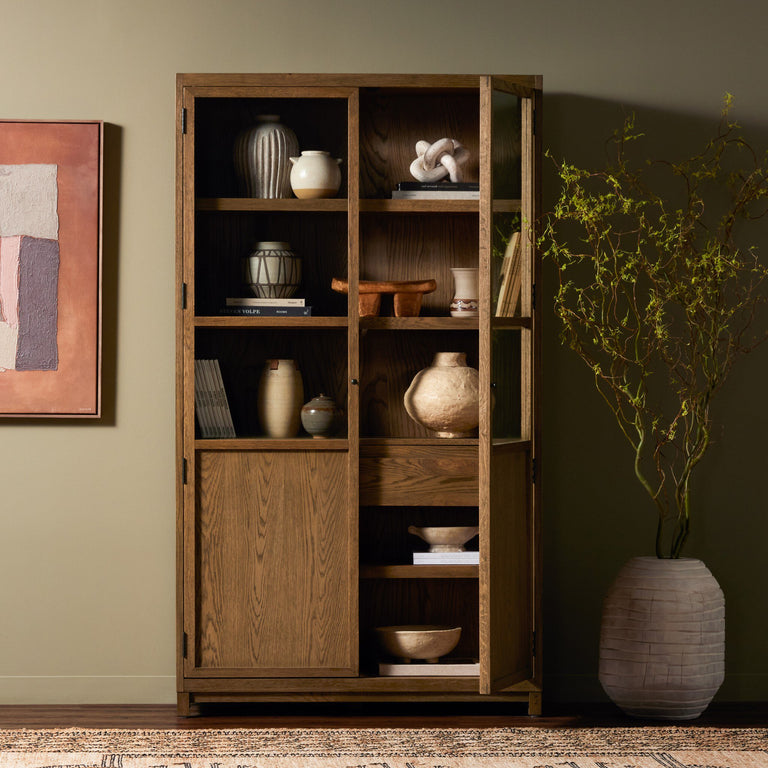 Four Hands Millie Panel and Glass Door Cabinet - 2Modern