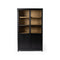 Millie Panel and Glass Door Cabinet  option Drifted Matte Black