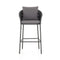 Porto Outdoor Stool  option Venao Charcoal / Bronze/Thick Dark Grey Rope