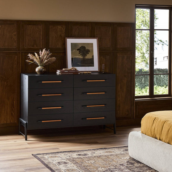 Rosedale 8 Drawer Dresser - Ebony Oak Veneer - Four Hands Rosedale 8 Drawer Dresser - Ebony Oak Veneer - Four Hands