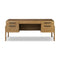 Rosedale Executive Desk  option Amber Oak Veneer / Chaps Ebony Leather