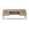 Rosedale Executive Desk  option Yucca Oak Veneer / Chaps Sand Leather