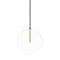 Schwung Glass Globe Pendant Light  option Burnished Brass