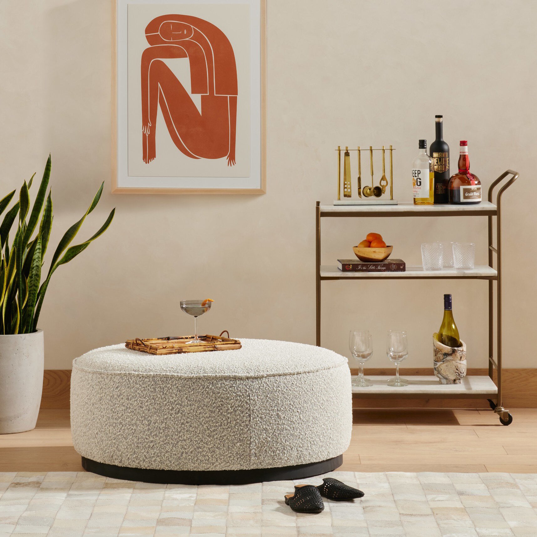 Four Hands Sinclair Ottoman - 2Modern
