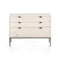 Trey 3-Drawer Nightstand  option Dove Poplar / Toffee Leather