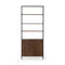 Trey Modular Wide Bookcase  option Auburn Poplar / Black Leather