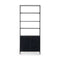 Trey Modular Wide Bookcase  option Black Wash Poplar / Toffee Leather