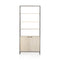 Trey Modular Wide Bookcase  option Dove Poplar / Toffee Leather